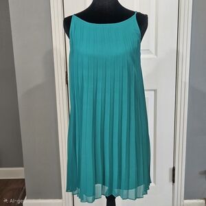 BCBGeneration Jasmine Aqua Pleated Mini Dress Flowy Summer Party Cocktail Dress